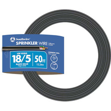 Southwire Low Voltage Sprinkler Wire 18/5 50FT Black Solid Wire