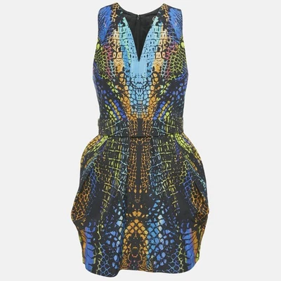 Alexander McQueen Multicolor Estampado Mezcla de Algodón Mini Vestido S - Imagen 1 de 4