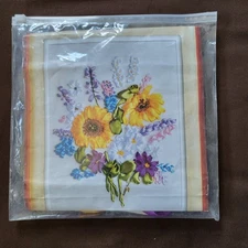 Ribbon Embroidery Kit Flowers Design 15.75"x 19.50".