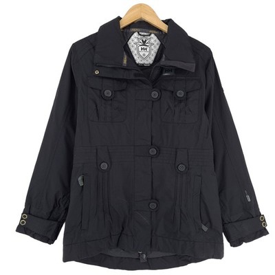 Helly Hansen Vintage Ski Jacket Black Waterproof Windbreaker Regular Fit XS