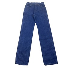 VTG Wrangler 13MWZ Cowboy Cut Jeans Girls Sz 5 Fits 25" USA Dark Wash Indigo