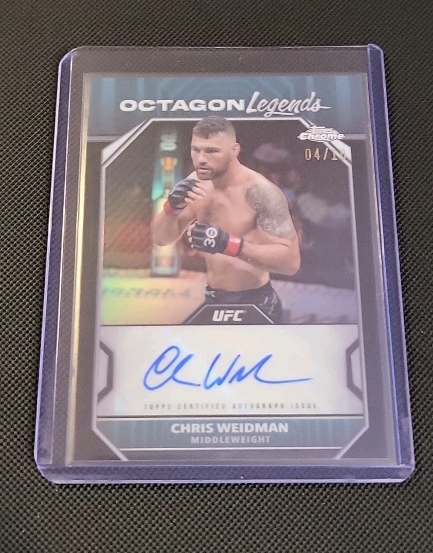 2024 Topps Chrome UFC  OLA-CWE Chris Weidman Octagon Legends Auto 4/10 Free Ship