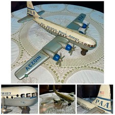 Vintage 1950s GAMA Tin Pan American Strato Airplane Friction Litho Battery Works