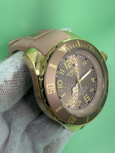 New KYBOE! Giant Mariner 48mm Watch Wheat Water Resistance Quartz KG.48-010 - Picture 2 of 8