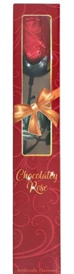 Chocolate Rose in Gift Box , One Single Candy Flower 0.71 oz-NEW
