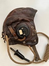 original ww2 raf C type leather flying helmet fully wired air ministry recievers