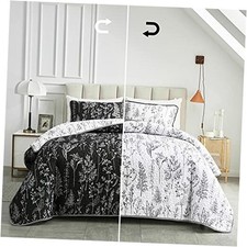 3 Pieces Quilt Set California King, California King-102"x114" Black N White