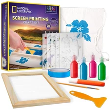 NATIONAL GEOGRAPHIC Screen Printing Kit - Arts and Crafts Silk Screen Printin...