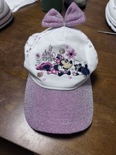 Authentic Disney Parks Minnie Mouse Ears Hat Youth Kids Size Pink White EUC