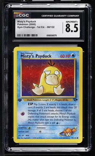 Misty's Psyduck (1st Edition) graded CGC 8.5 for sale on eBay