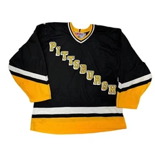CCM Hockey Jersey Pittsburgh Penguins Blank Mens Size L 1990's Vtg