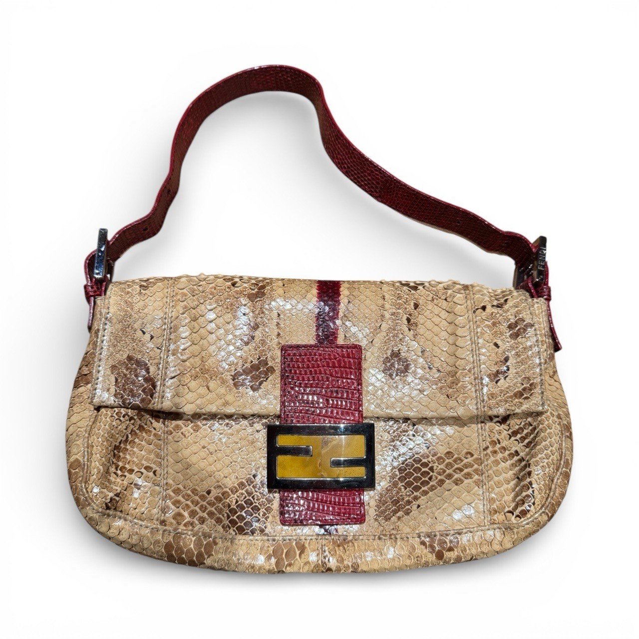 FENDI Python Lizard Baguette Bag - image 3