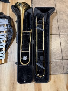 Jupiter JTB730 Tenor Trombone Brass with Hard Case Tested Working