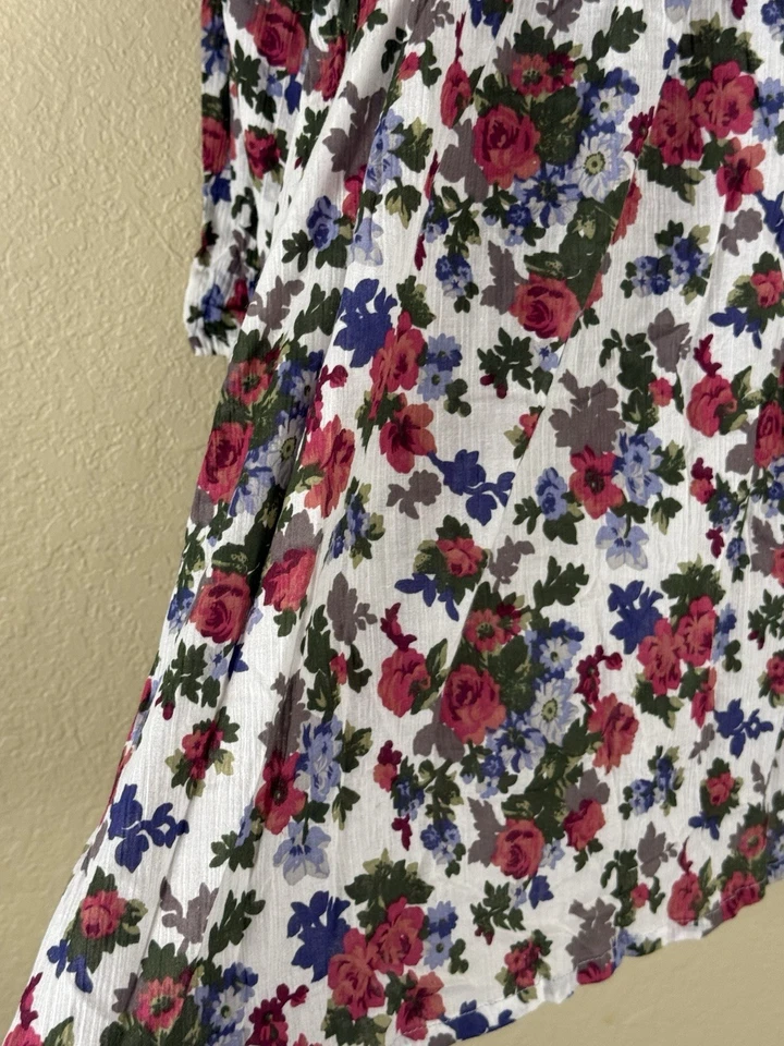 Canyon River Blues 束腰衬衫乡村小屋花卉 XL — 第 4/4 张图片