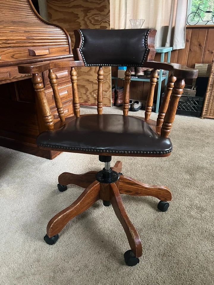 SILLA DE ESCRITORIO AJUSTABLE GIRATORIA ROBLE Foto 2 de 4