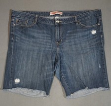 WJ09407 VERY COOL  GAP  DENIM WOMENS FACTORY DESTROYED BLUE JEAN SHORTS sz20