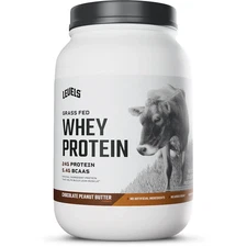 Grass-Fed Whey Protein Powder, Chocolate Peanut Butter, 24g Protein, 2LB