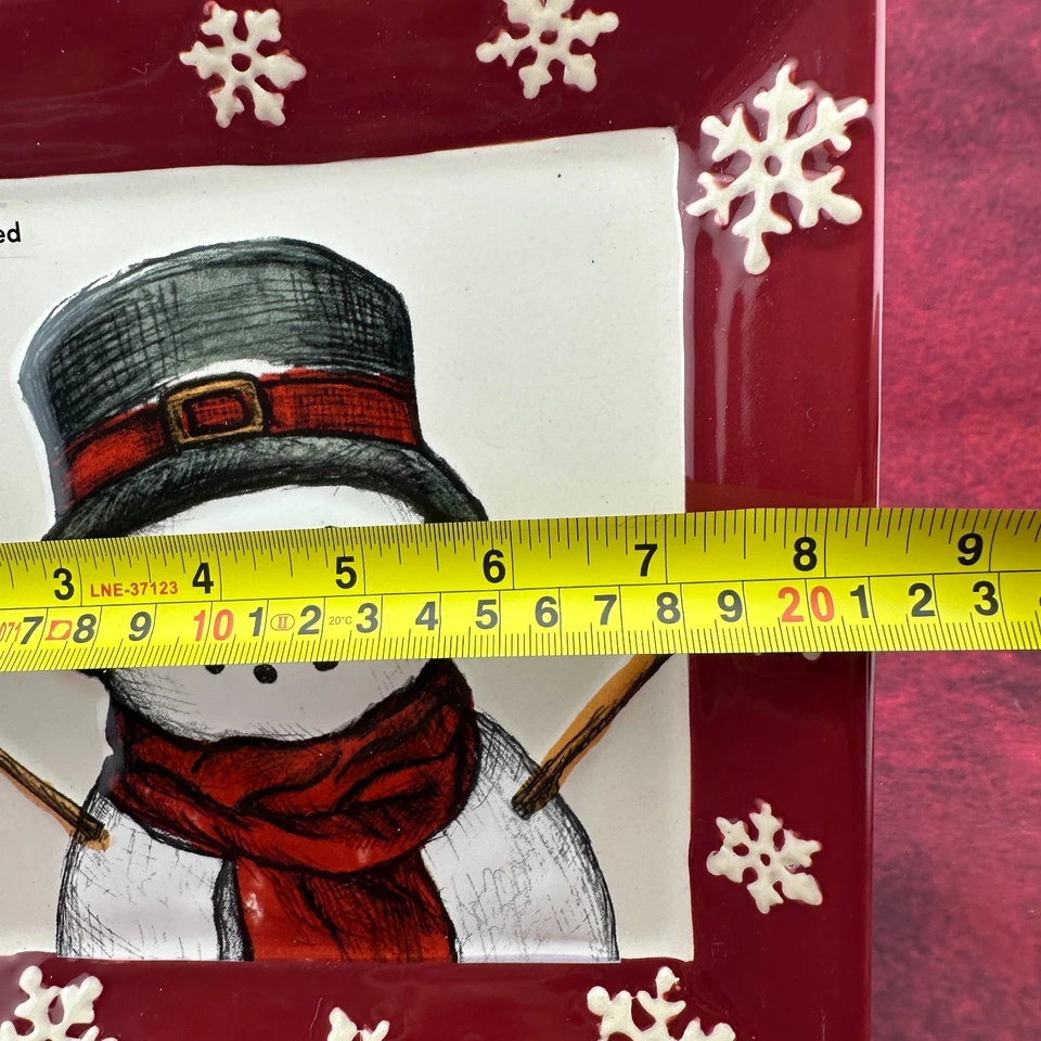 ST. NICHOLAS SQUARE YULETIDE SNOWMAN PLATE HOLIDAY CHRISTMAS STONEWARE, 8.5 inch - Image 4 of 4