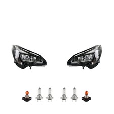 Scheinwerfer + Blinkersockel passend für Opel Corsa schwarz Set Li. Re mit LWR