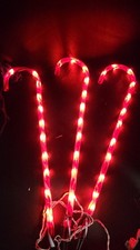 3 Lighted Yard Candy Canes