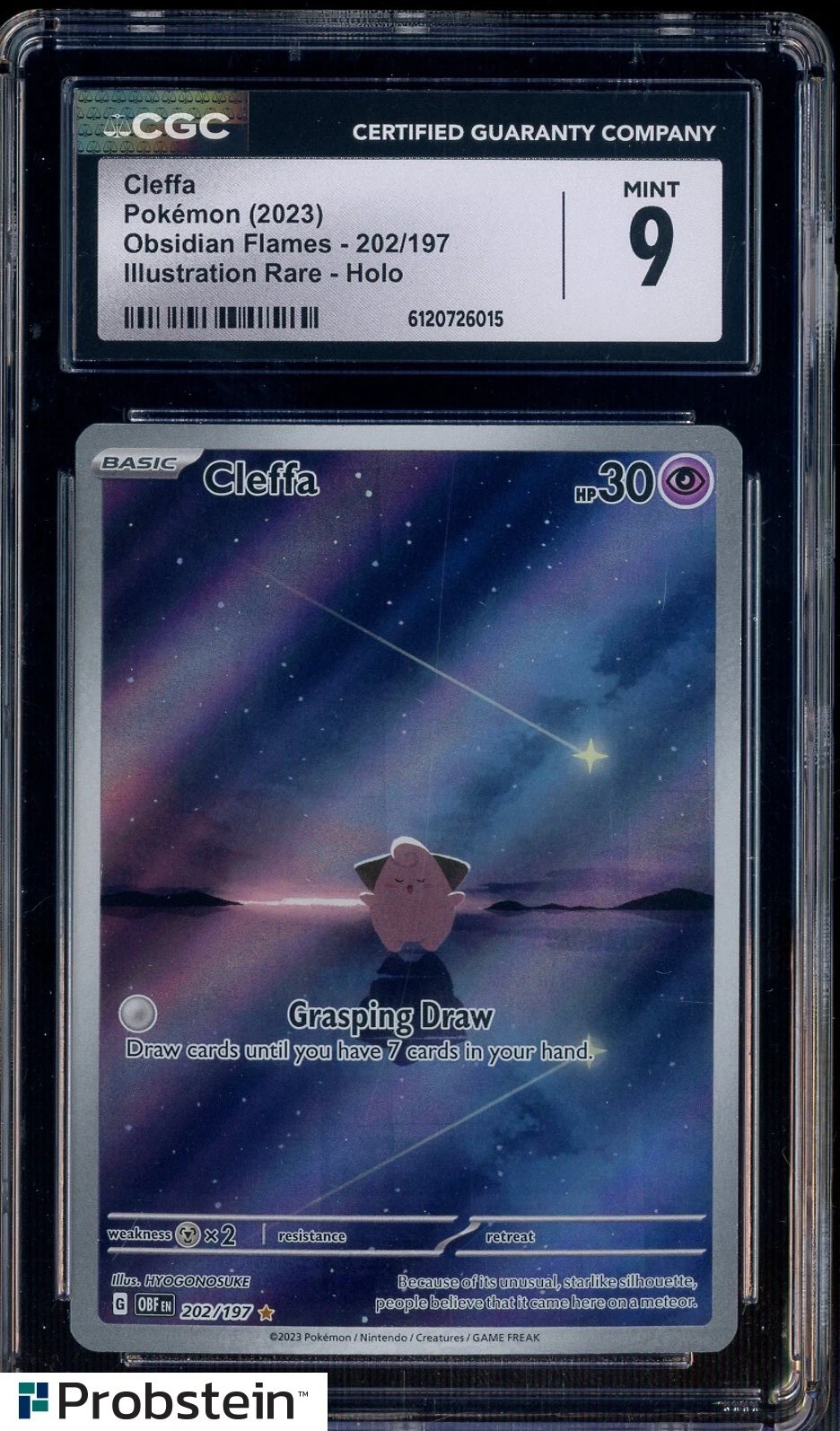 2023 Pokemon Obsidian Flames 202/197 Cleffa Illustration Rare CGC 9