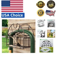 100 ft. Resin Wall-Mounted Resin Hose Storage Reel Garden Organized Water Hose