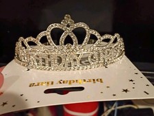 New Birthday Girl Diamond Studded Beautiful Tiara With 2 Combs To Fit Snugly 
