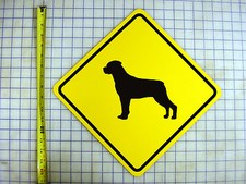 ROTTWEILER CROSSING YELLOW ALUMINUM SIGN