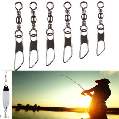 100 PCs Swivel Solid Rings Fishing Pin Connector Stainless Steel Hanging Snap 