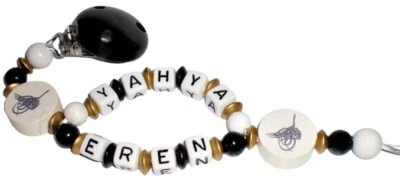 HANDGEFERTIGT Schnullerkette mit Namen Doppelname Tughra Namenszug Sultan der Osmanen Baby