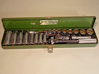 XLNT 21 Pc. S-K SAE 3/8'' Dr. Deep/Std Set W/Snap-On Swivel/Ext.