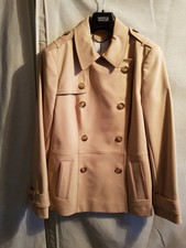 Women’s Jasper Conran Beige Short Double Breasted Trench Coat Size 12
