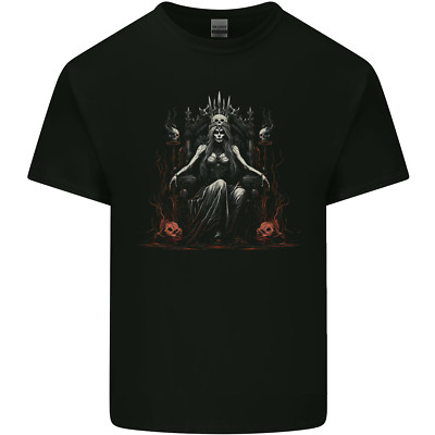 Queen Witch Fantasy Halloween Schädel Dämon Herren Baumwolle Maglietta Tee Top