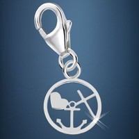 Anker Kreuz Herz Charm 925 Sterling-Silber Herren Damen AnhäNger FüR Armband