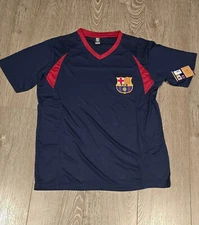 FC Barcelona Official Licensed Poly Shirt Soccer Jersey - T1E36 Woven Patch