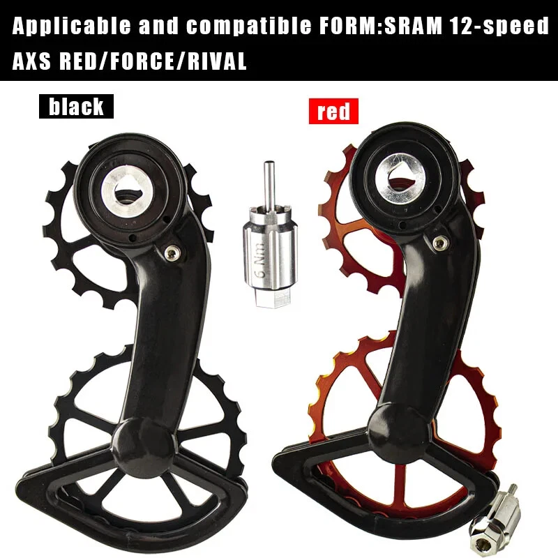 Desviadores de rueda guía trasera polea jockey de carbono de gran tamaño para Shimano Foto 3 de 4