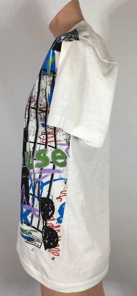 复古全新无标签第五柱猫王普雷斯利罕见蚊头 T 恤尺寸 L — 第 3/4 张图片