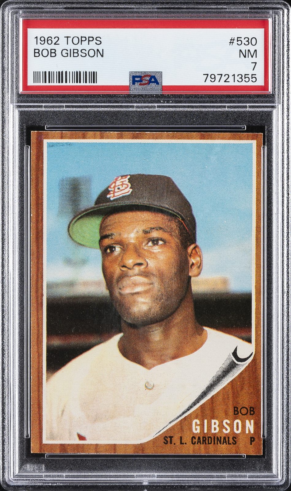 1962 TOPPS #530 BOB GIBSON PSA 7
