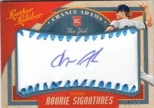 2019 Panini Leather & Lumber Rookie Light Blue Auto Chance Adams Yankees /35