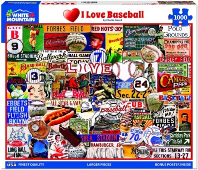 Ich Liebe Baseball 1000 Teile Puzzle Von White Mountain 760Mm X 610Mm