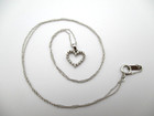 10K White Gold 18 Diamond Heart Pendant Necklace 19" [N108] — photo 6