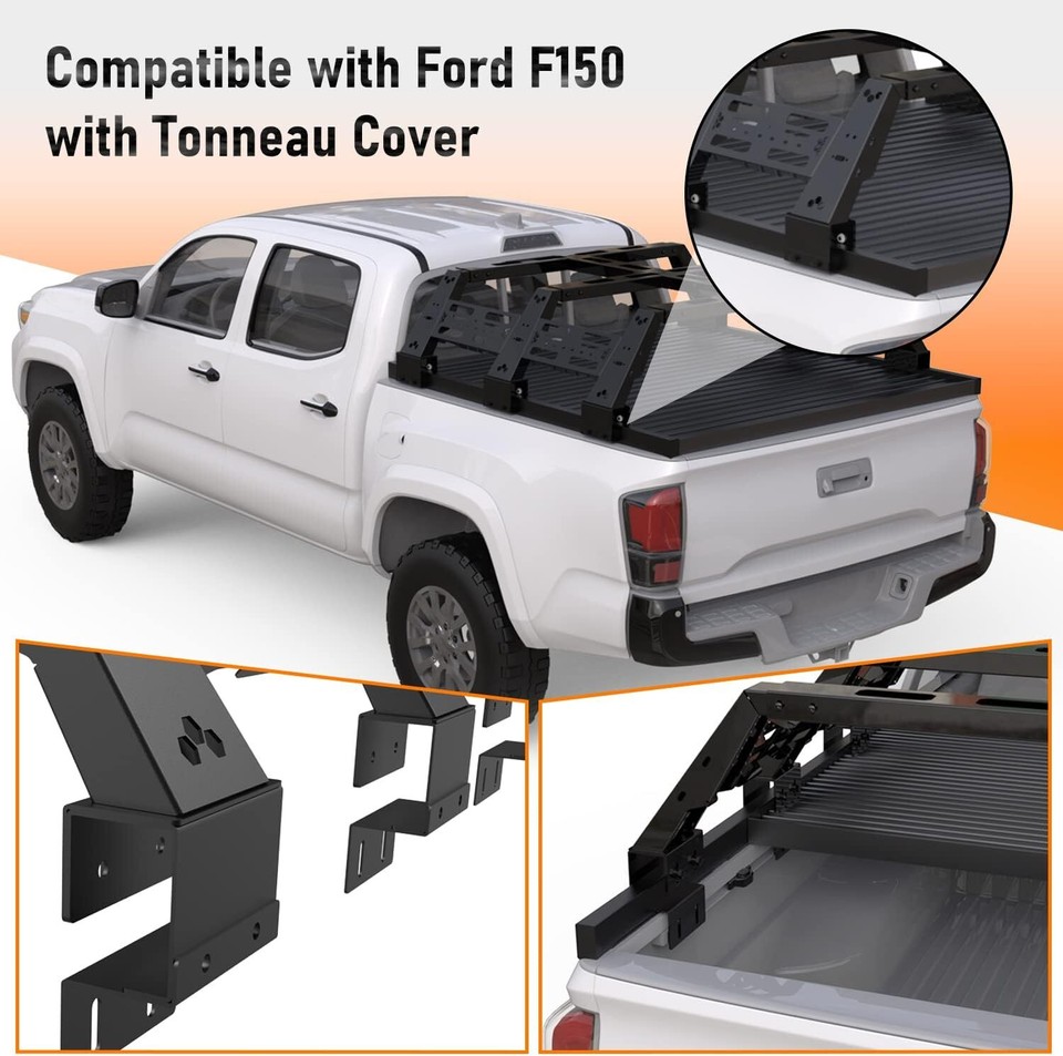 Truck Bed Rack Overland Tent Rack for 2009-2023 Ford F150 Raptor W ...