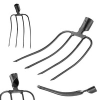 Kadax Heugabel Ohne Stiel, Aus Stahl, Mistgabel, Mistforke, Grabgabel, 4 Zinken