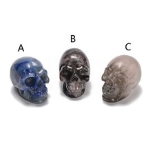 Blue Aventurine / Blood Stone / Fluorite Carved Halloween Skulls Size 2   