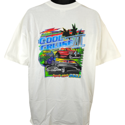 90s Y2K カートマン カレッジ Tシャツ 白 XLサイズ Vintage Car Show T Shirt Mens Size XL White Y2K 03 Cool Cruise Old