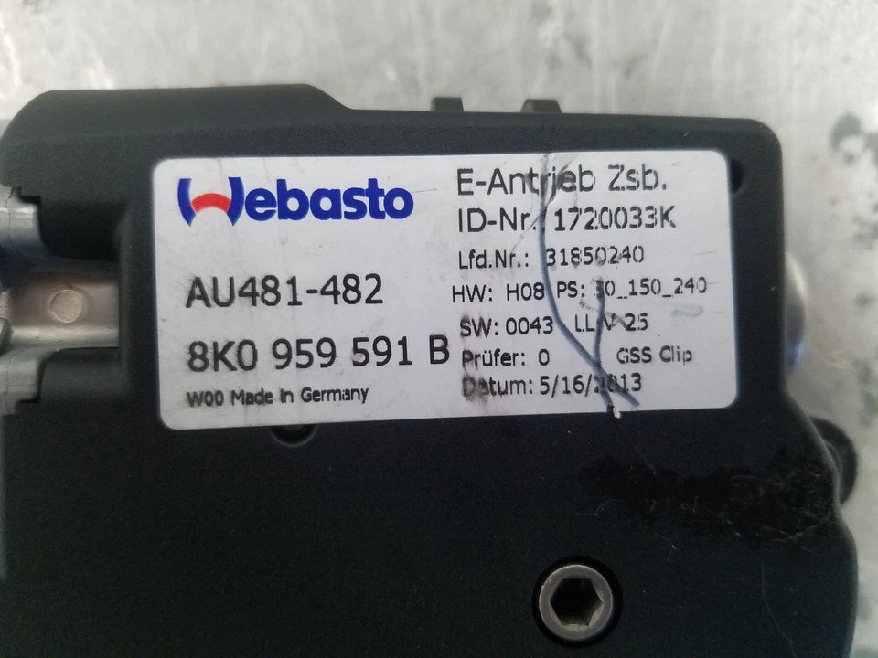 Audi S4 Quattro B8 2013 techo corredizo ventana motor #5394 J7 Foto 4 de 4