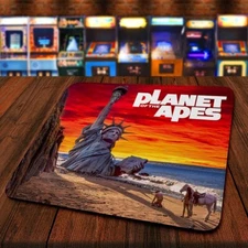 Planet of The Apes (1968) Mouse Mat Pad Mousepad Faux Leather Stitched
