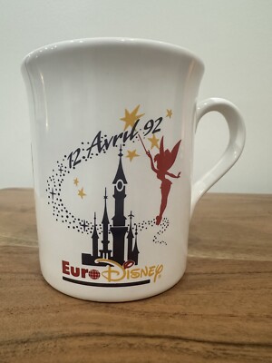 Euro Disney 1992 CAST Member Tinker Bell Opening Day Crew Ceramic Mug England￼
