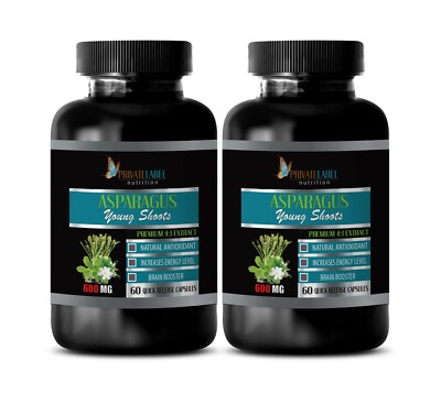 colon cleanse detox - ASPARAGUS EXTRACT 600mg - fiber pills - 2 Bottles