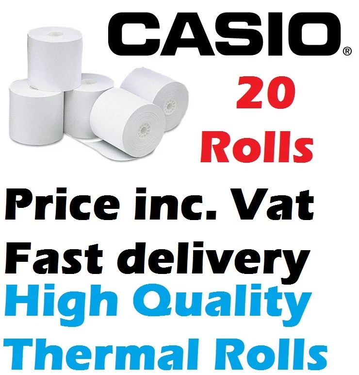Casio TE-2000 Cash register Paper Box 20 Paper Thermal Rolls Price inc. Vat